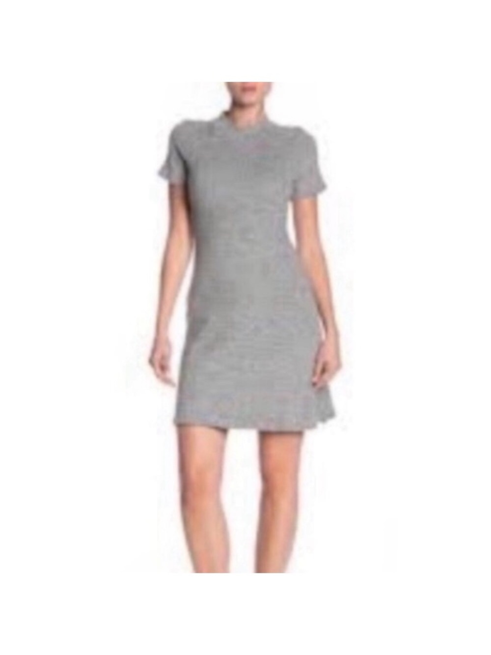Velvet Short Sleeve Mini Dress Gray size M
